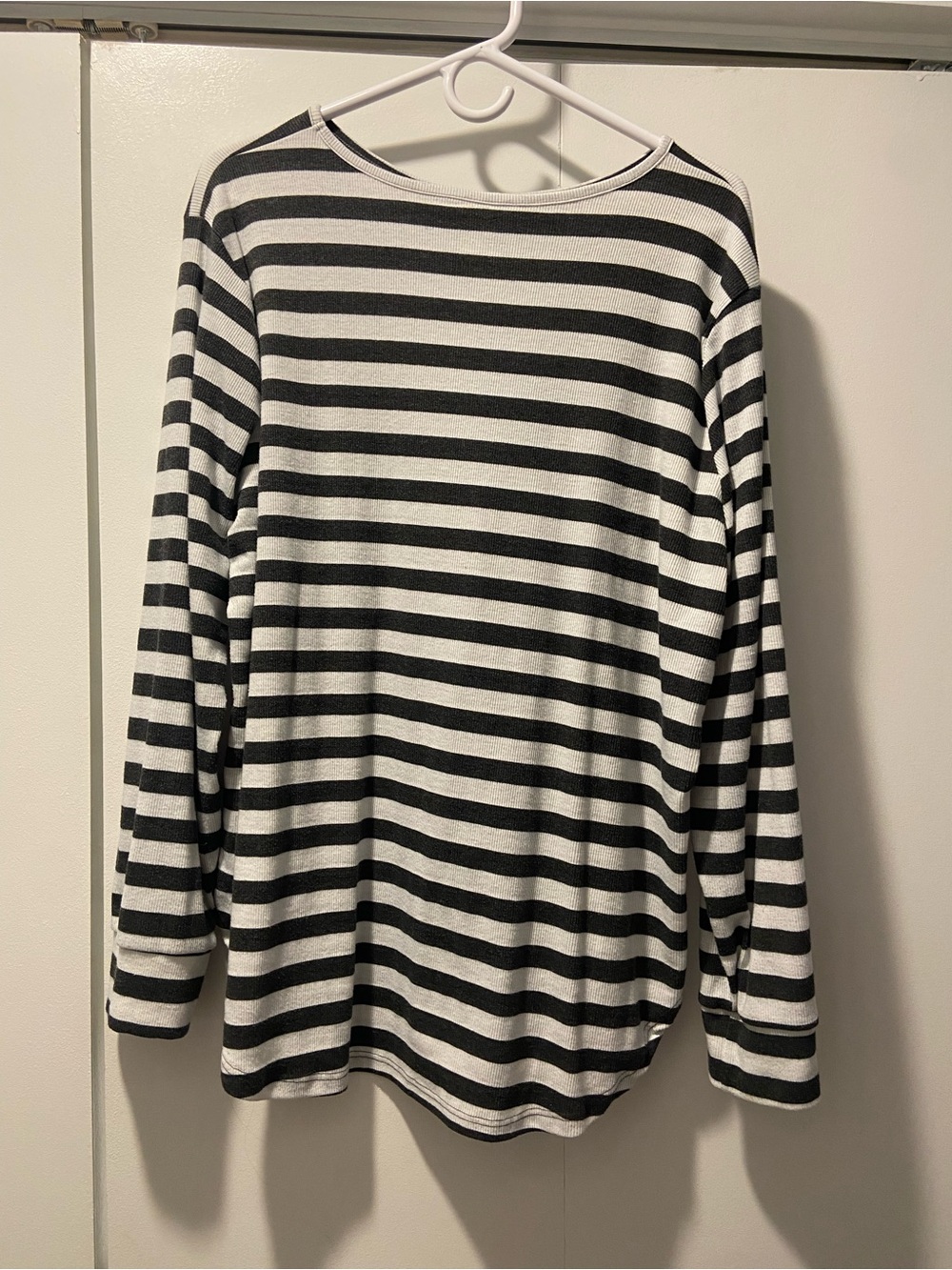 Tickled Teal White & Charcoal Grey Top